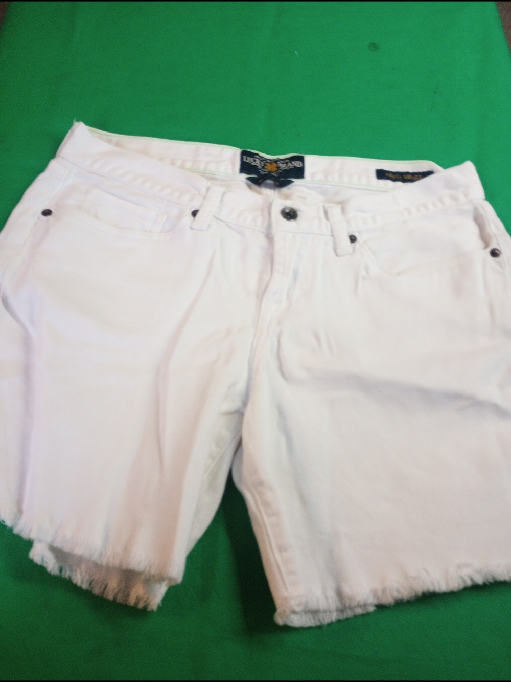 Lucky Brand White Denim Cutoff Abbey Shorts Size 8/29